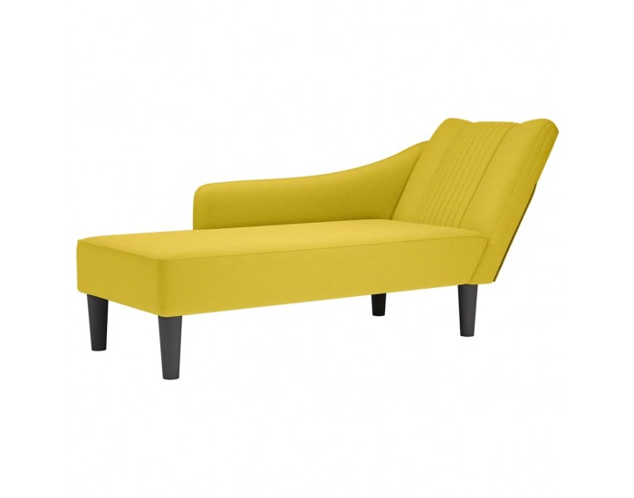 Sonata H Кушетка с десен подлакътник, жълт, кадифе