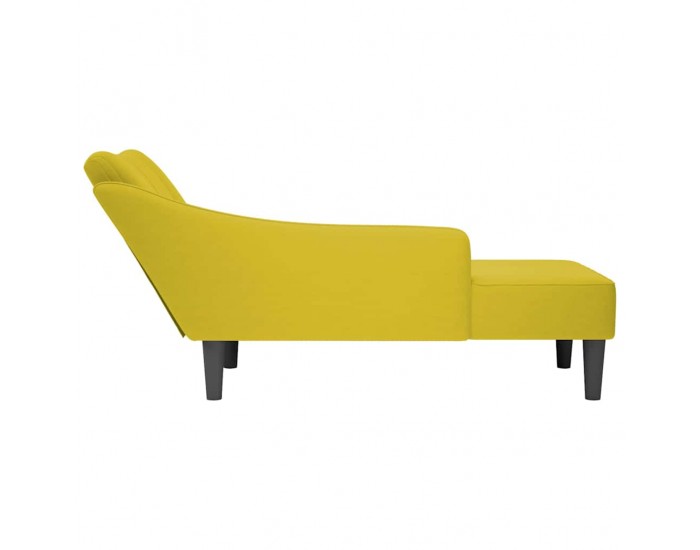 Sonata H Кушетка с десен подлакътник, жълт, кадифе
