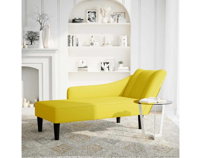 Sonata H Кушетка с десен подлакътник, жълт, кадифе