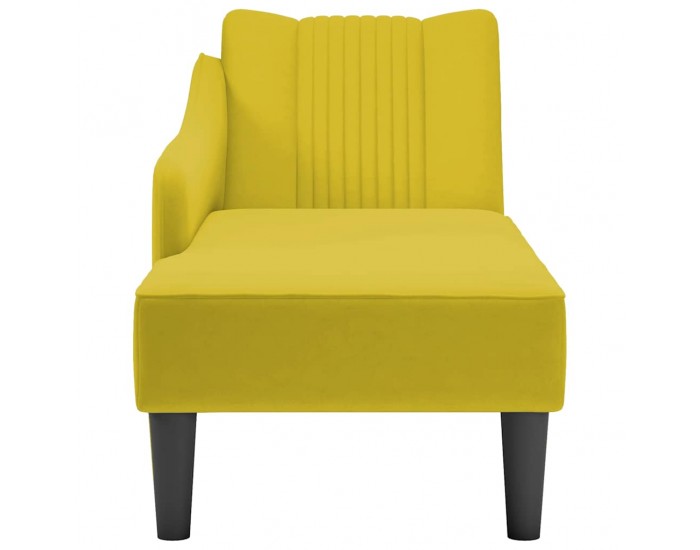 Sonata H Кушетка с десен подлакътник, жълт, кадифе