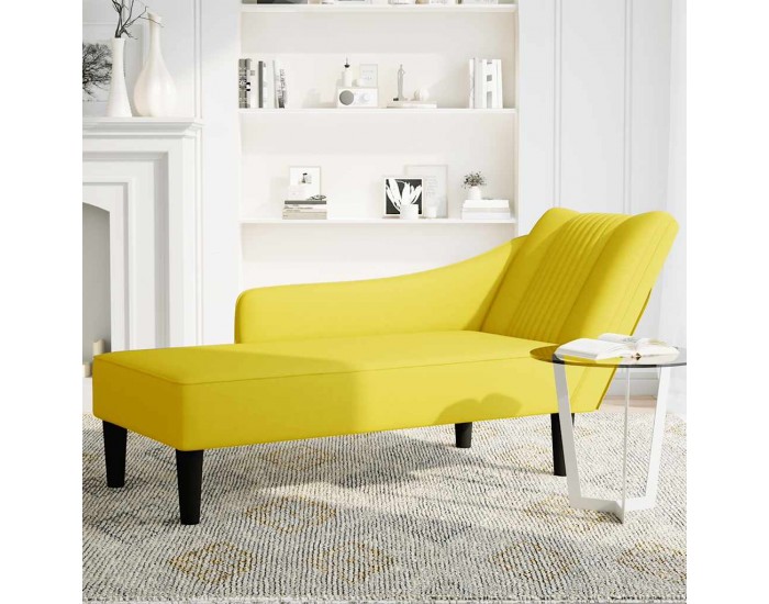 Sonata H Кушетка с десен подлакътник, жълт, кадифе