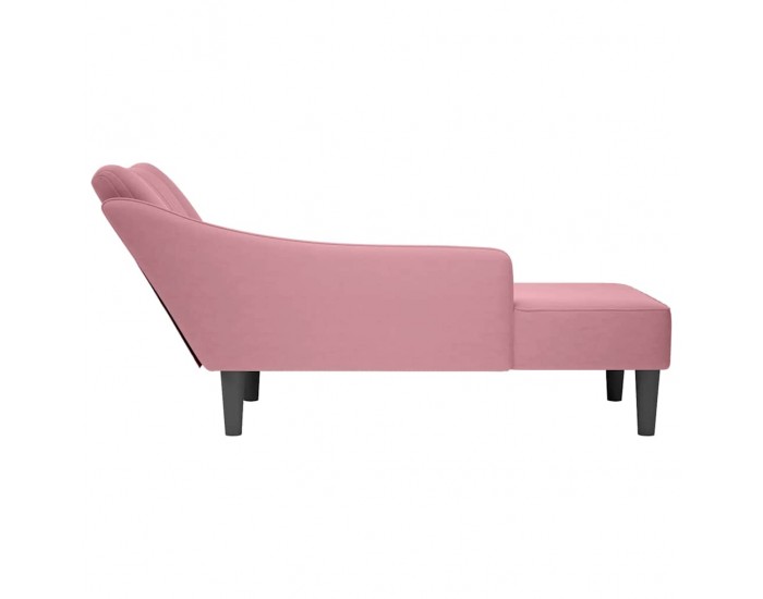Sonata H Кушетка с десен подлакътник, розов, кадифе