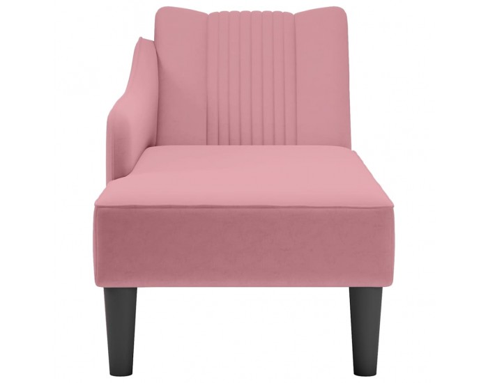 Sonata H Кушетка с десен подлакътник, розов, кадифе