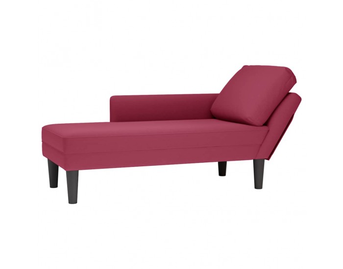 Sonata H Кушетка с възглавница и десен подлакътник, виненочервен, кадифе