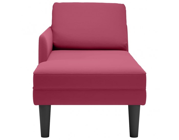 Sonata H Кушетка с възглавница и десен подлакътник, виненочервен, кадифе