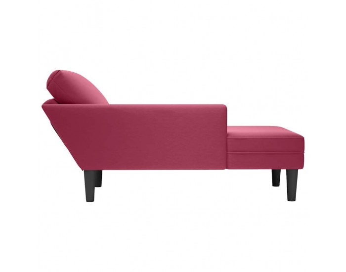 Sonata H Кушетка с възглавница и десен подлакътник, виненочервен, кадифе