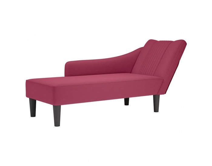 Sonata H Кушетка с десен подлакътник, виненочервен, кадифе