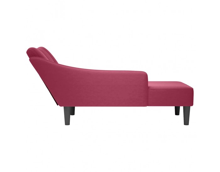 Sonata H Кушетка с десен подлакътник, виненочервен, кадифе