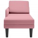 Sonata H Кушетка с възглавница и десен подлакътник, розов, кадифе