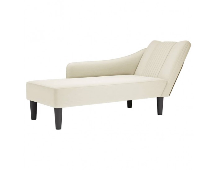 Sonata H Кушетка с десен подлакътник, кремав, кадифе