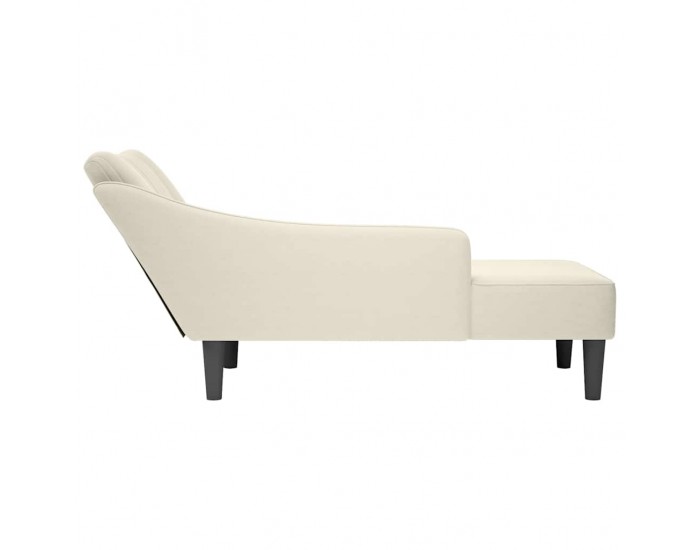 Sonata H Кушетка с десен подлакътник, кремав, кадифе