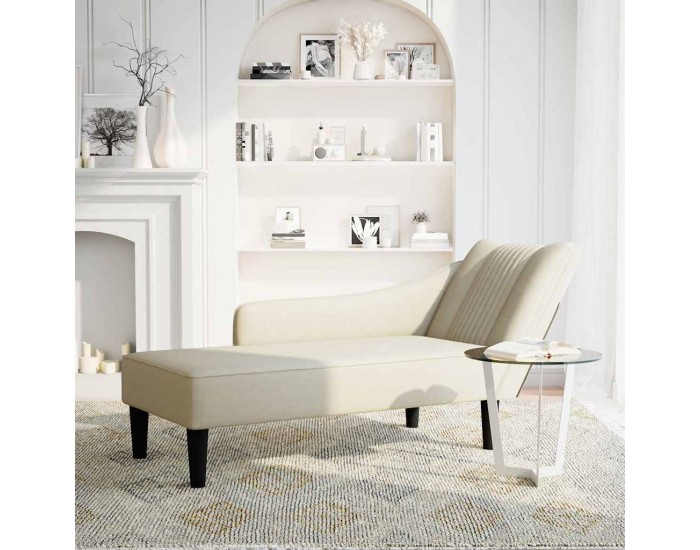 Sonata H Кушетка с десен подлакътник, кремав, кадифе