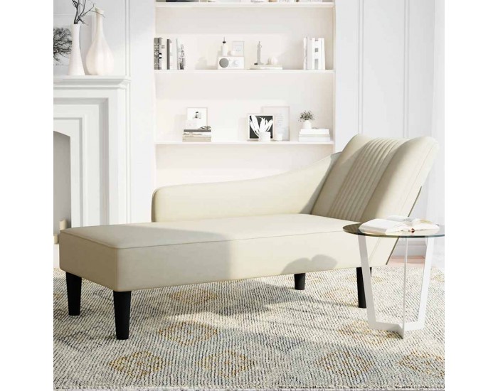 Sonata H Кушетка с десен подлакътник, кремав, кадифе
