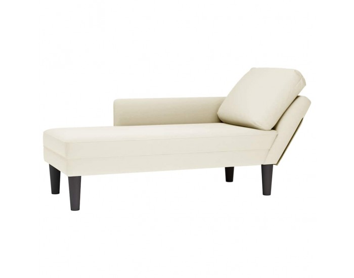 Sonata H Кушетка с възглавница и десен подлакътник, кремав, кадифе