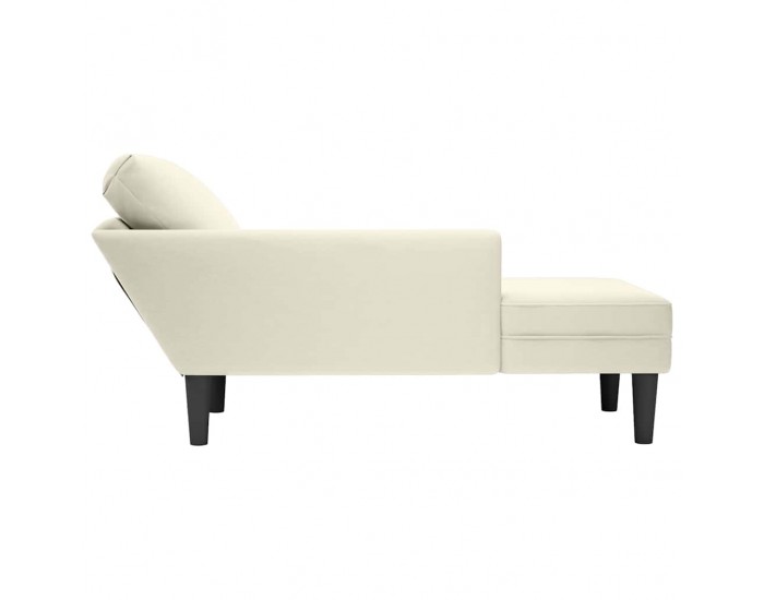 Sonata H Кушетка с възглавница и десен подлакътник, кремав, кадифе