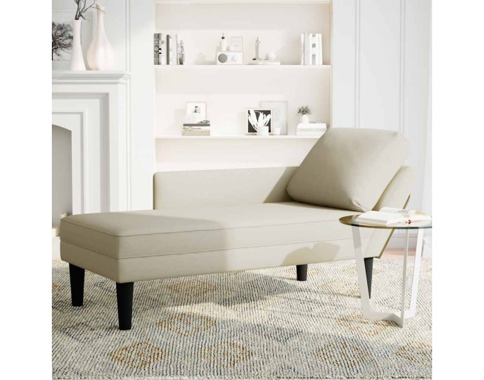 Sonata H Кушетка с възглавница и десен подлакътник, кремав, кадифе