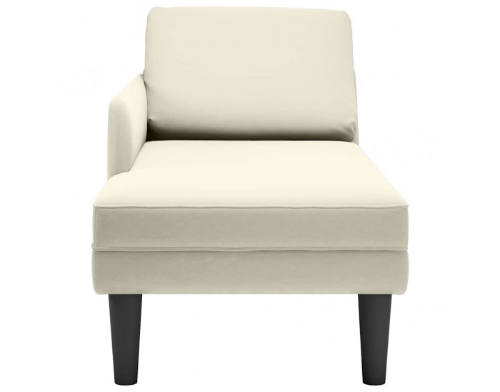 Sonata H Кушетка с възглавница и десен подлакътник, кремав, кадифе