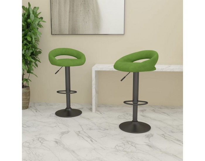 Sonata H Бар табуретки, 2 бр, светлозелени, кадифе