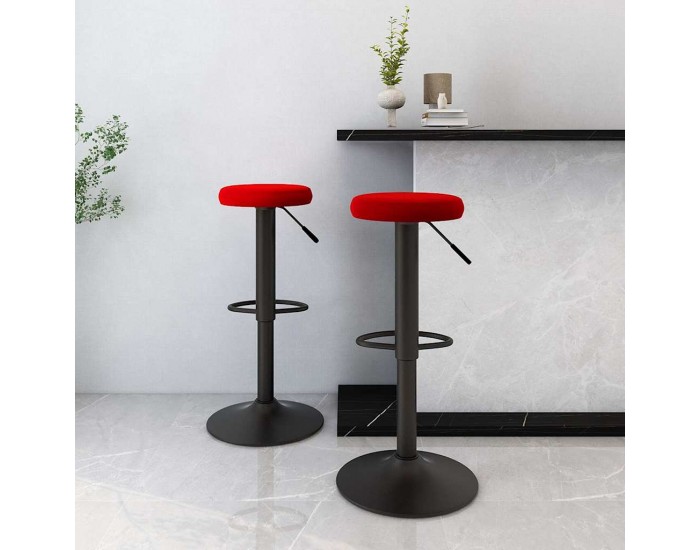 Sonata H Бар табуретки, 2 бр, виненочервени, кадифе