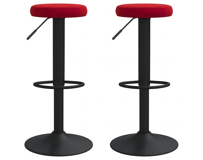 Sonata H Бар табуретки, 2 бр, виненочервени, кадифе
