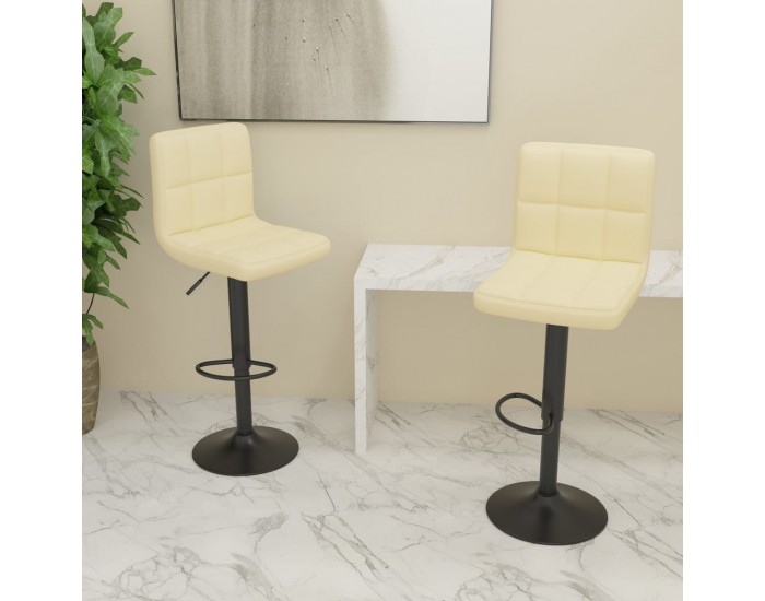 Sonata H Бар табуретки, 2 бр, кремави, текстил
