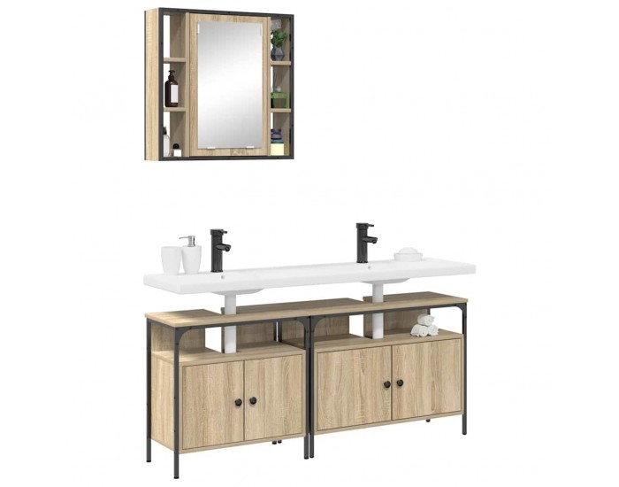 Sonata H Комплект шкафове за баня 3 pcs дъб сонома 80 x 30 x 60 cm