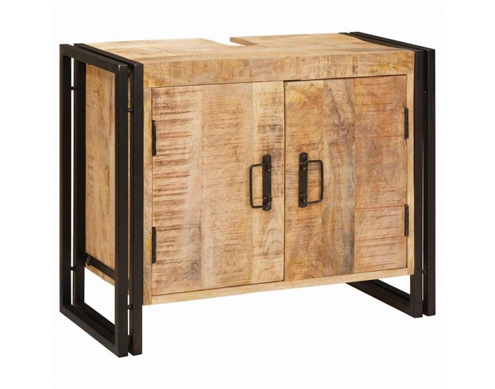 Sonata H Шкаф за мивка за баня Масивна дървесина от манго и желязо