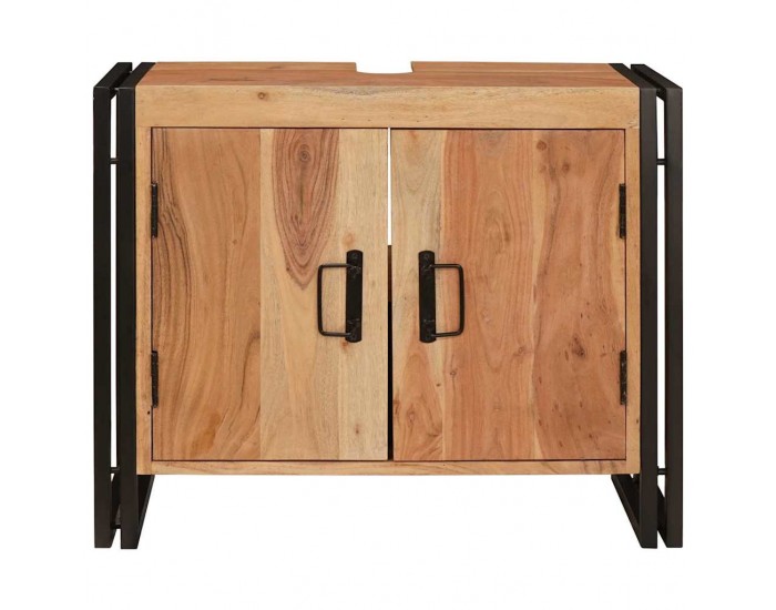 Sonata H Шкаф за мивка за баня Масивна акациева дървесина и железо