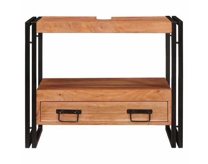 Sonata H Шкаф за мивка за баня Масивна акациева дървесина и железо