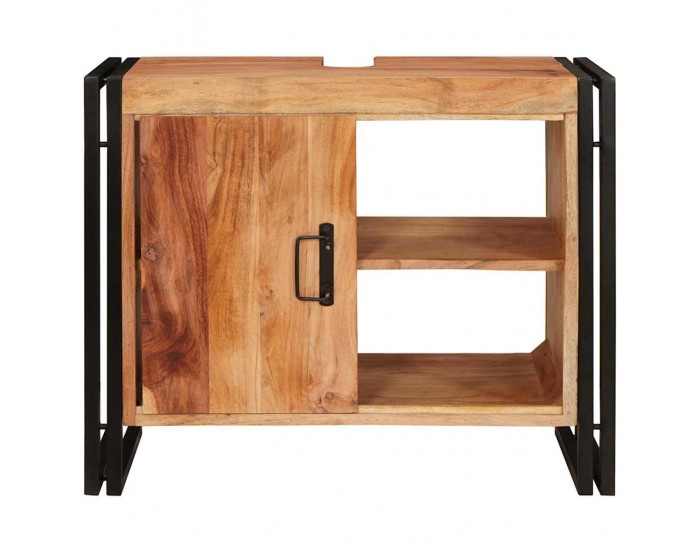 Sonata H Шкаф за мивка за баня Масивна акациева дървесина и железо