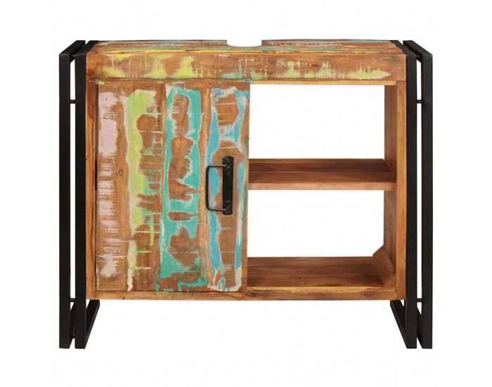 Sonata H Шкаф за мивка за баня Масивна регенерирана дървесина и желязо