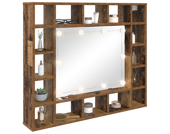 Sonata H Шкаф с огледало старо дърво 91 x 15 x 76.5 см Инженерно дърво