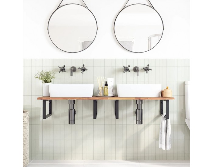 Sonata H Плот за баня, необработен, 140x50x2 см, масивно дърво акация