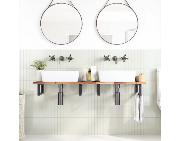 Sonata H Плот за баня, маслен финиш, 160x40x2 см, масивно дърво акация