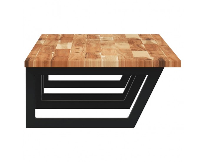 Sonata H Стенен рафт за мивка, стомана и масивно дърво акация