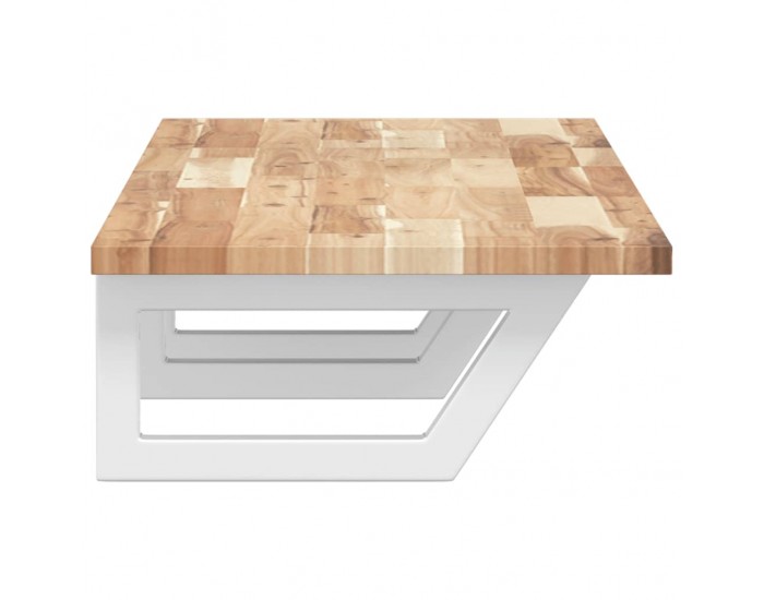 Sonata H Стенен рафт за мивка, стомана и масивно дърво акация