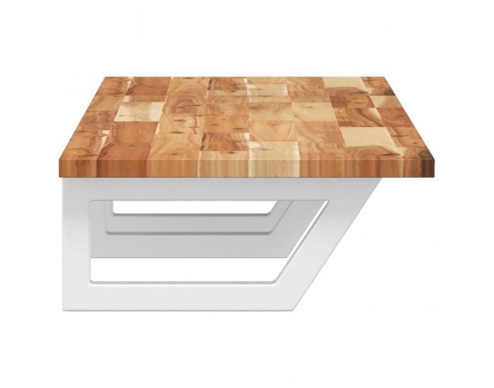 Sonata H Стенен рафт за мивка, стомана и масивно дърво акация