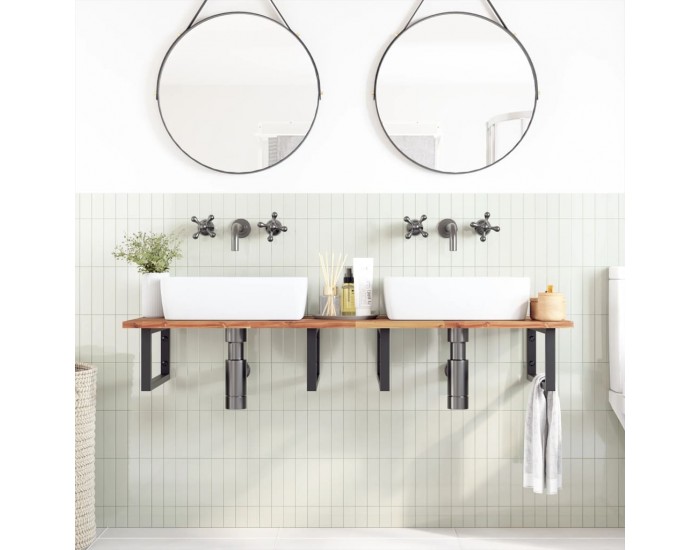 Sonata H Плот за баня, маслен финиш, 120x50x2 см, масивно дърво акация