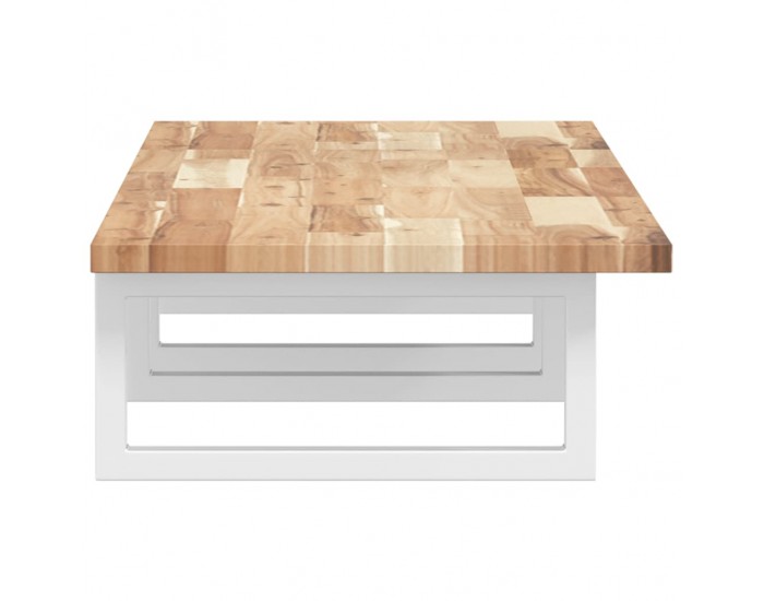 Sonata H Стенен рафт за мивка, стомана и масивно дърво акация