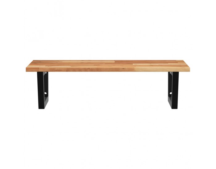 Sonata H Стенен рафт за мивка, стомана и масивно дърво акация