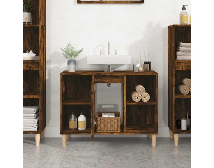 Sonata H Шкаф за мивка, опушен дъб, 80x33x60 см, инженерно дърво