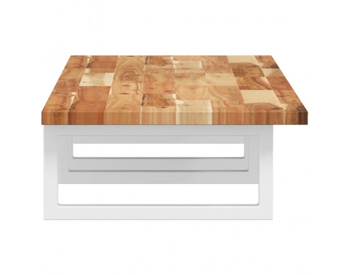 Sonata H Стенен рафт за мивка, стомана и масивно дърво акация