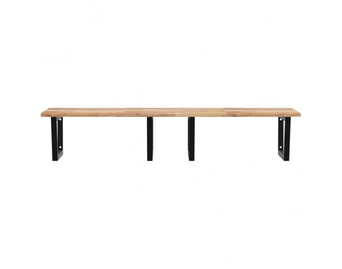 Sonata H Стенен рафт за мивка, стомана и масивно дърво акация