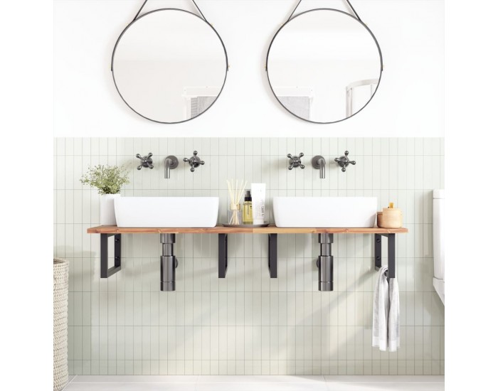 Sonata H Плот за баня, необработен, 120x50x2 см, масивно дърво акация