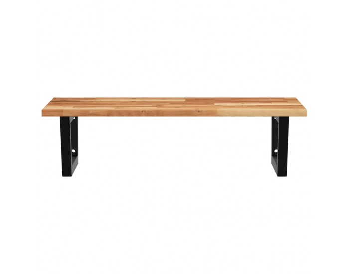 Sonata H Стенен рафт за мивка, стомана и масивно дърво акация