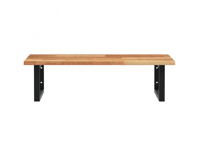 Sonata H Стенен рафт за мивка, стомана и масивно дърво акация