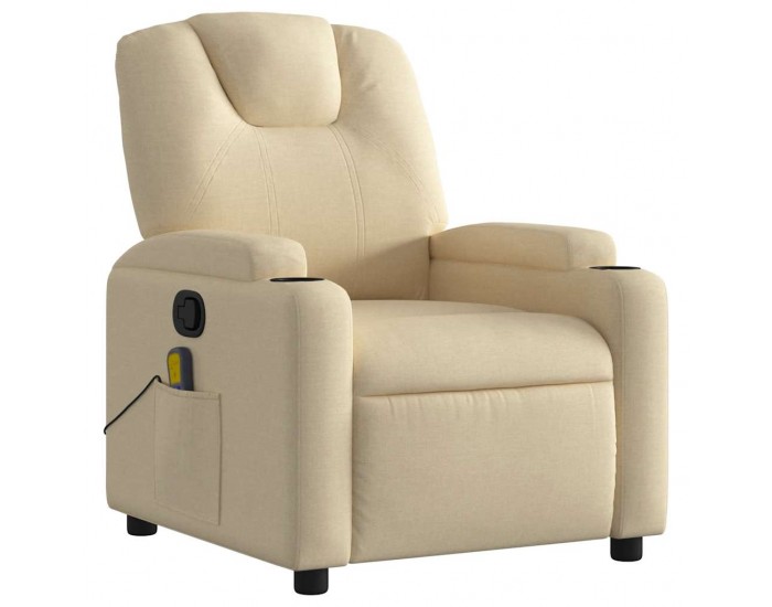 Sonata H Масажен кресло с регулируема облегалка, кремав плат