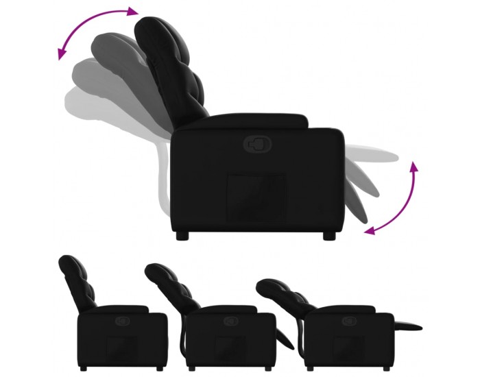 Sonata H Фотьойл с регулируема облегалка, черен, изкуствена кожа