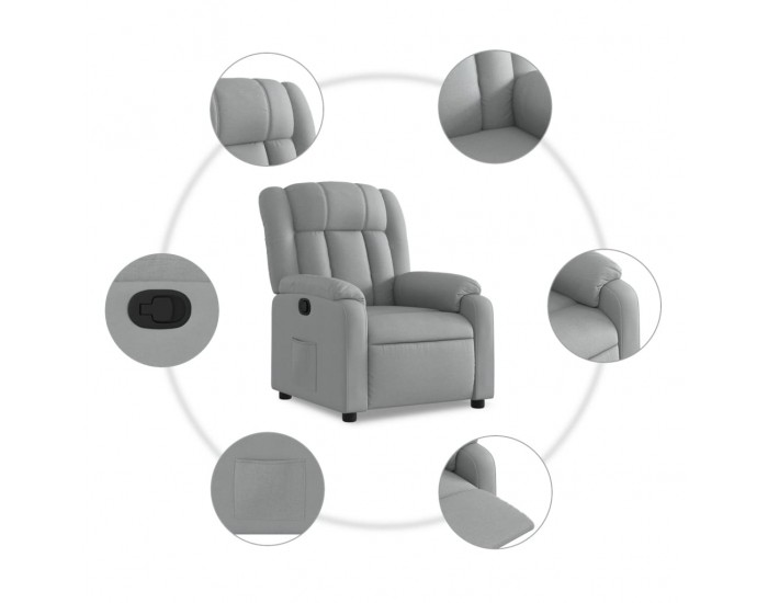 Sonata H Фотьойл с регулируема облегалка, светлосив, плат