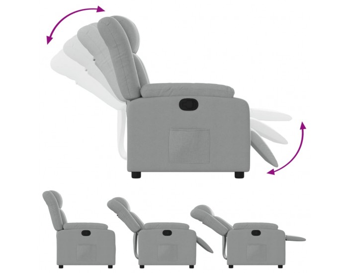 Sonata H Фотьойл с регулируема облегалка, светлосив, плат